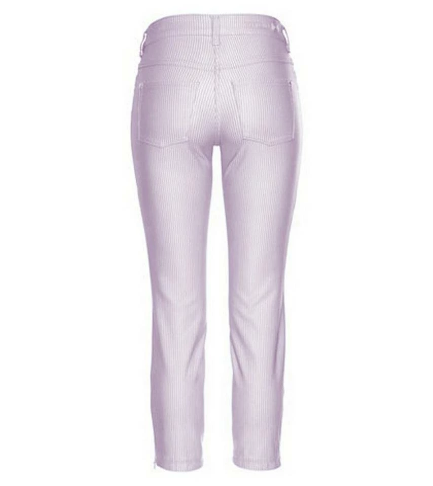 Bestpreis 😍 MAC Stoffhose »MAC Chic Glam Pocket Dream Slim-Leg 👖 Jeans gestreifte Damen 7/8-Hose mit Kontrastnieten Ausgeh-Hose Violett« 🎁