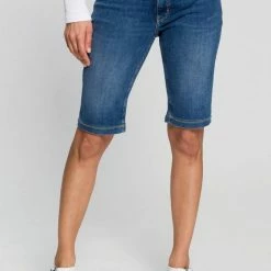 Top 10 👍 MAC 👖 Jeansbermudas »Dream Bermudas« Krempelbarer gerader Schnitt White denim, Lt.fashion blue authentic ✔️