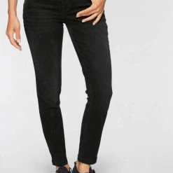 Bestpreis 👍 MAC Slim-fit-Jeans »Mel-Zip« Bekannte Form mit schmaler Fussweite Basic blue used wash, Dark night blue 😍