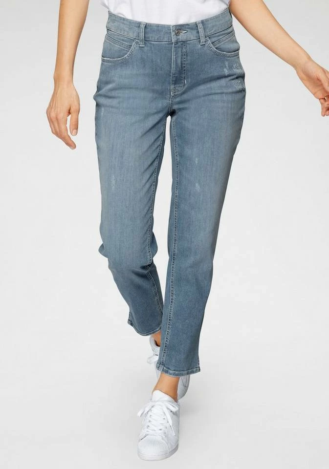 Bester Verkauf ⌛ MAC 7/8-Jeans »Angela 7/8 🌞 summer« Besatz mit kleinen Nieten an den hinteren Taschen Dark blue rinsed, Mid bue used 🎁 – Bild 9