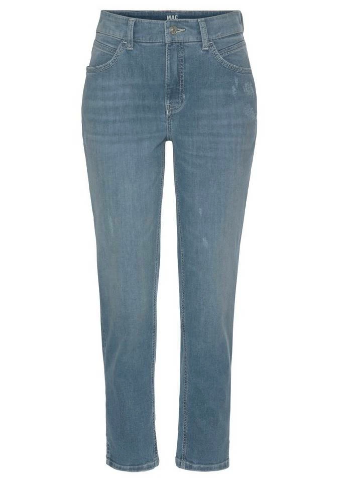 Bester Verkauf ⌛ MAC 7/8-Jeans »Angela 7/8 🌞 summer« Besatz mit kleinen Nieten an den hinteren Taschen Dark blue rinsed, Mid bue used 🎁 – Bild 5