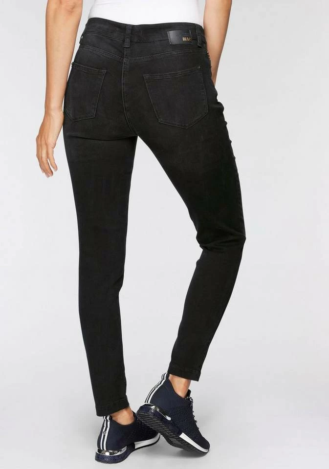 Bestpreis 👍 MAC Slim-fit-Jeans »Mel-Zip« Bekannte Form mit schmaler Fussweite Basic blue used wash, Dark night blue 😍 – Bild 9