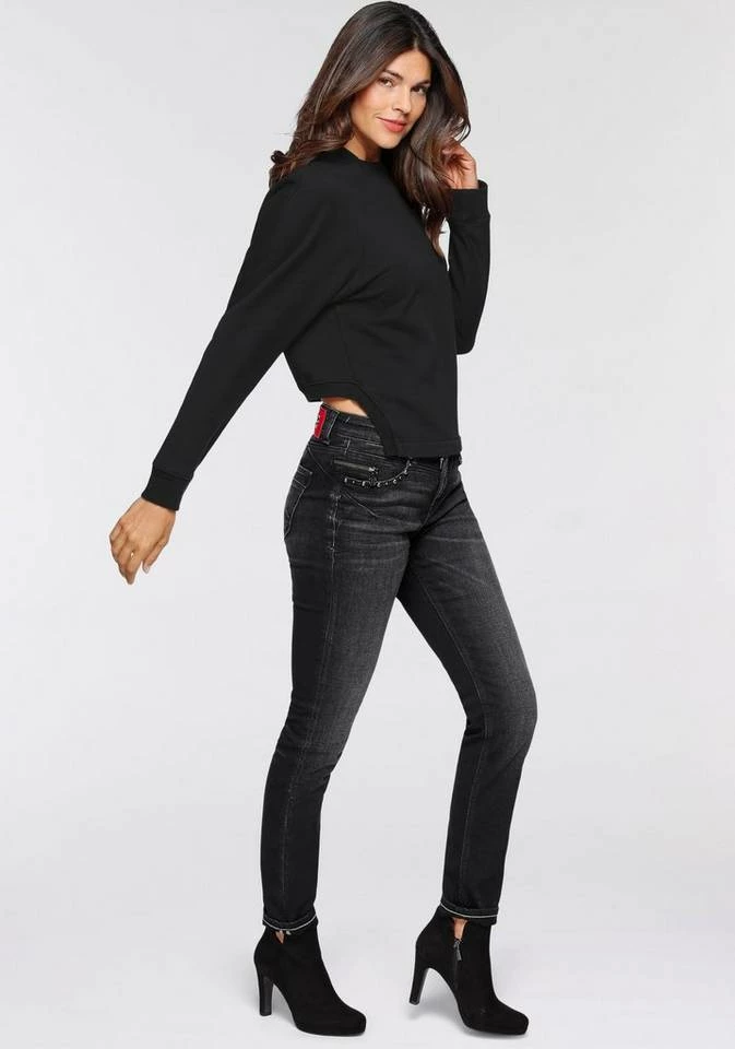 Aktion 😉 MAC Sweatshirt »Sweater Future« Im Rücken kürzer geschnitten als vorne Dark kahki green, Black 👏 – Bild 9