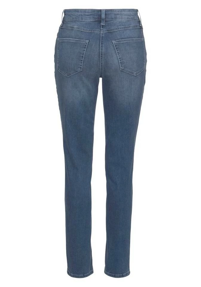 Bester Verkauf ✔️ MAC Slim-fit-Jeans »Melanie Pipe-Rivet« Cooler Nietenbesatz Black-black, Basic black used wash, Dark blue authentic used rinse, Mid blue commercial wash 🔥 – Bild 5