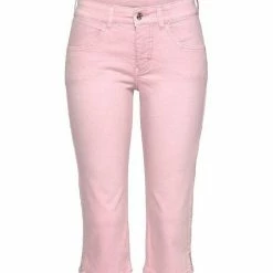 Billig 🔔 MAC Caprijeans »MAC Capri-Jeans Clean schmale Damen 3/4-Hose mit Schlitz am Beinsaum Freizeit-Hose Rosa« 🔥