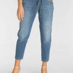 Aktion 😉 MAC Ankle-Jeans »Mina« Moderne Karottenform mit separatem Bindeband in der Taille 💯