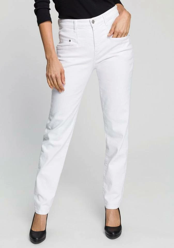 Rabatt 🧨 MAC Ankle-Jeans »Rich-Carrot« Besondere Taschenlösung sorgt für eine schlanke Optik Super bright blue stonewash, White denim, Vintage blue destroyed, Mid blue used heavy wash ❤️