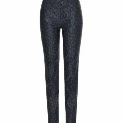 Auslauf ⌛ MAC Regular-fit-Jeans »MAC Melanie 👖 Jeans animalische Damen Straight Leg Hose mit Animalprint Freizeit-Hose Grau« 👏