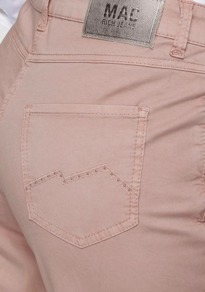 Brandneu 🎁 MAC 7/8-Jeans »Melanie 7/8« Stickerei und Nietenbesatz an den Gesäßtaschen Old rose, Navy dark blue, White 🤩 – Bild 4