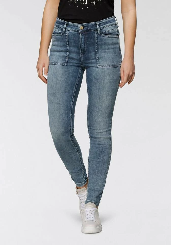 Besorgen 😍 MAC Workerjeans »Dream Skinny Worker« Im Worker-Style mit den typischen Taschen Light khaki green, Blue used fancy moon 😉