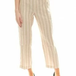 Angebote ✨ MAC 7/8-Hose »MAC Hose 7/8 Leinen-Hose luftige Damen Herbst-Hose im Streifenmuster Trend-Hose Beige« 🧨