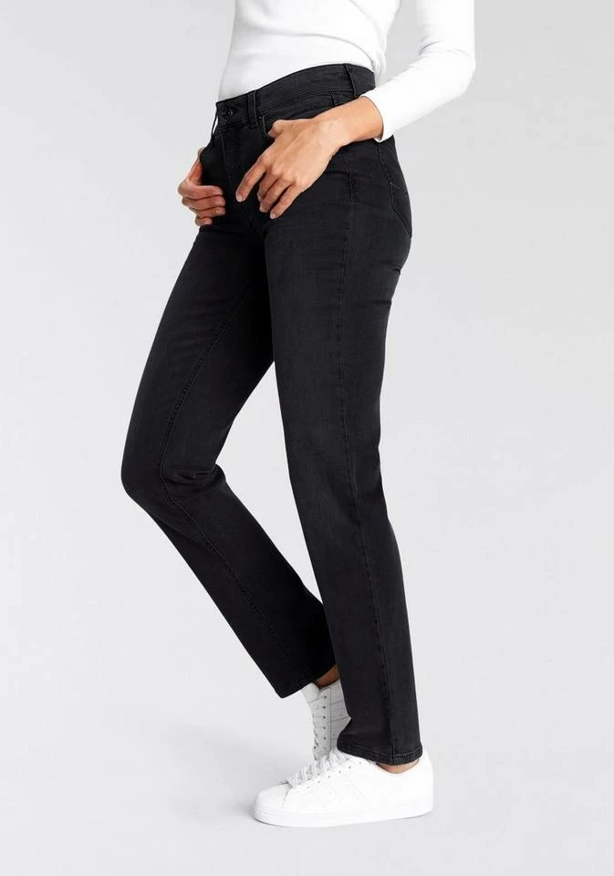 Neu ✔️ MAC Stretch-Jeans »Melanie« Gerade geschnitten Dark blue rinsed, New basic wash, Black-black, Vanilla yellow 👍 – Bild 4