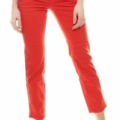 Auslauf 🤩 MAC Regular-fit-Jeans »MAC Angela5 7/8 Stoff-Hose stylische Damen Trend-Hose im 5-Pocket-Style Freizeit-Hose Rot« 💯