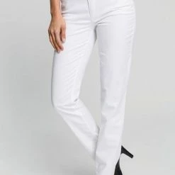 Blitzangebot ⌛ MAC Gerade 👖 Jeans »Melanie ☀️ summer rivet« Mit Nietenverzierung Ton in Ton Ice blue, White denim 🎁