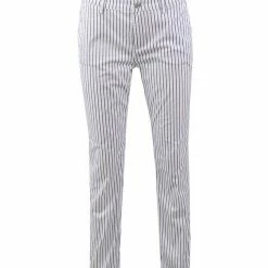 Brandneu 🌟 MAC Chinohose »MAC Chino-Hose modische Damen Business-Hose Sommer-Hose mit Streifenmuster Weiß/Schwarz« 🥰