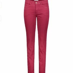 Besorgen 👏 MAC Regular-fit-Jeans »MAC Angela Straight-Leg-Jeans verzierte Damen Hose im 5-Pocket-Style Freizeit-Hose Rot« 💯