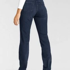 Top 10 😀 MAC Straight-Jeans »Dream Authentic-Rivets« Leichte Destroyed-Effekte Dark blue used wash, Dark grey heavy used 🌟