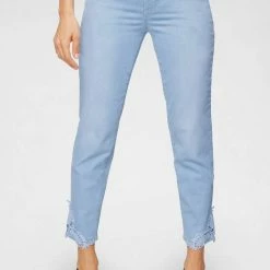 Top 10 ✔️ MAC Ankle-Jeans »Melanie Lace« Aufwendige Spitze am Saum Lt.summer blue bleached, White denim 💯